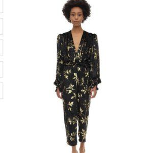 Dodo Bar Gold Metallic and Black Jumpsuit NWT